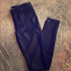 Express 5 pocket leather leggings